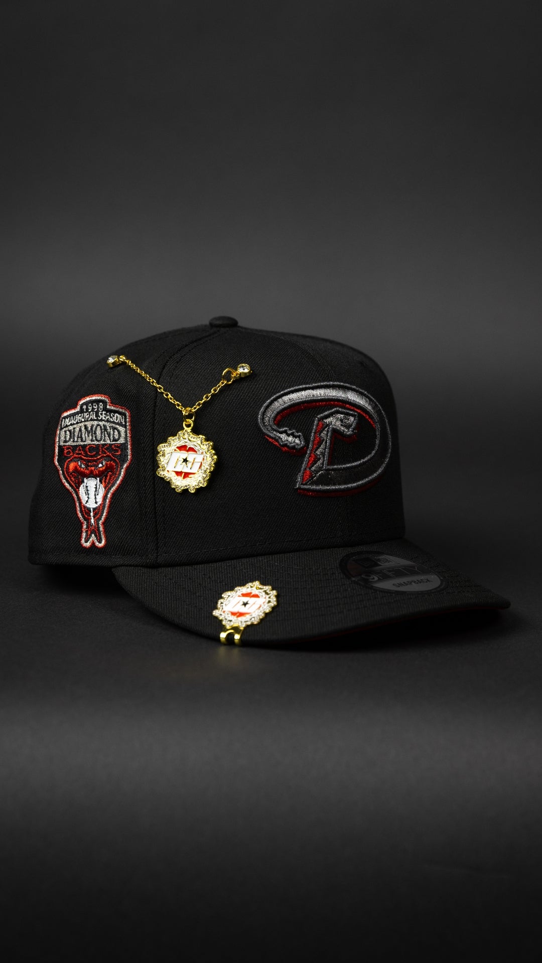 NEW ERA EXCLUSIVE 9FIFTY BLACKED OUT ARIZONA DIAMONDBACKS SNAPBACK W/ 1998 INAUGURAL SEASON PATCH