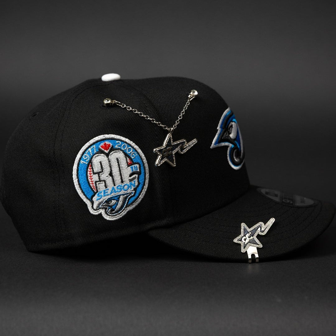 NEW ERA EXCLUSIVE 9FIFTY BLACK TORONTO BLUEJAYS SNAPBACK W/ 30TH SEASON SIDE PATCH