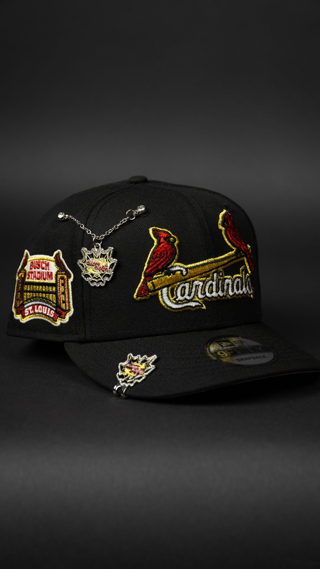 NEW ERA EXCLUSIVE 9FIFTY BLACK ST LOUIS CARDINALS SNAPBACK W/ FINAL SEASON SIDE PATCH
