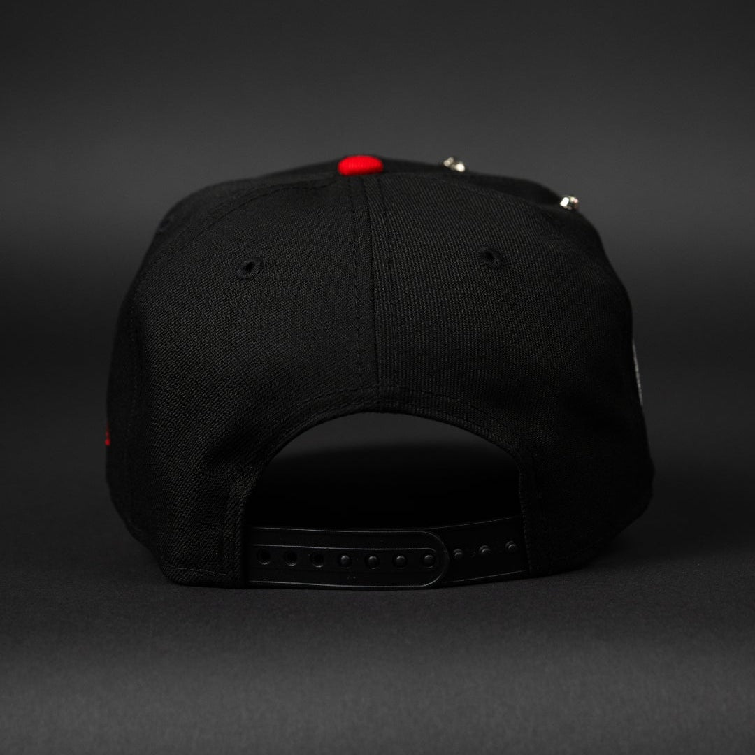 NEW ERA EXCLUSIVE 9FIFTY BLACK/ RED ANAHEIM ANGELS SNAPBACK W/ 50TH ANNIVERSARY SIDE PATCH