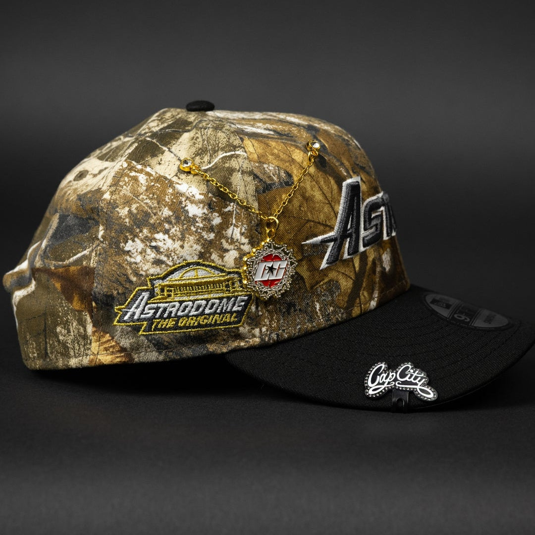 NEW ERA EXCLUSIVE 9FIFTY REALTREE HOUSTON ASTROS SCRIPT SNAPBACK W/ ASTRODOME SIDE PATCH