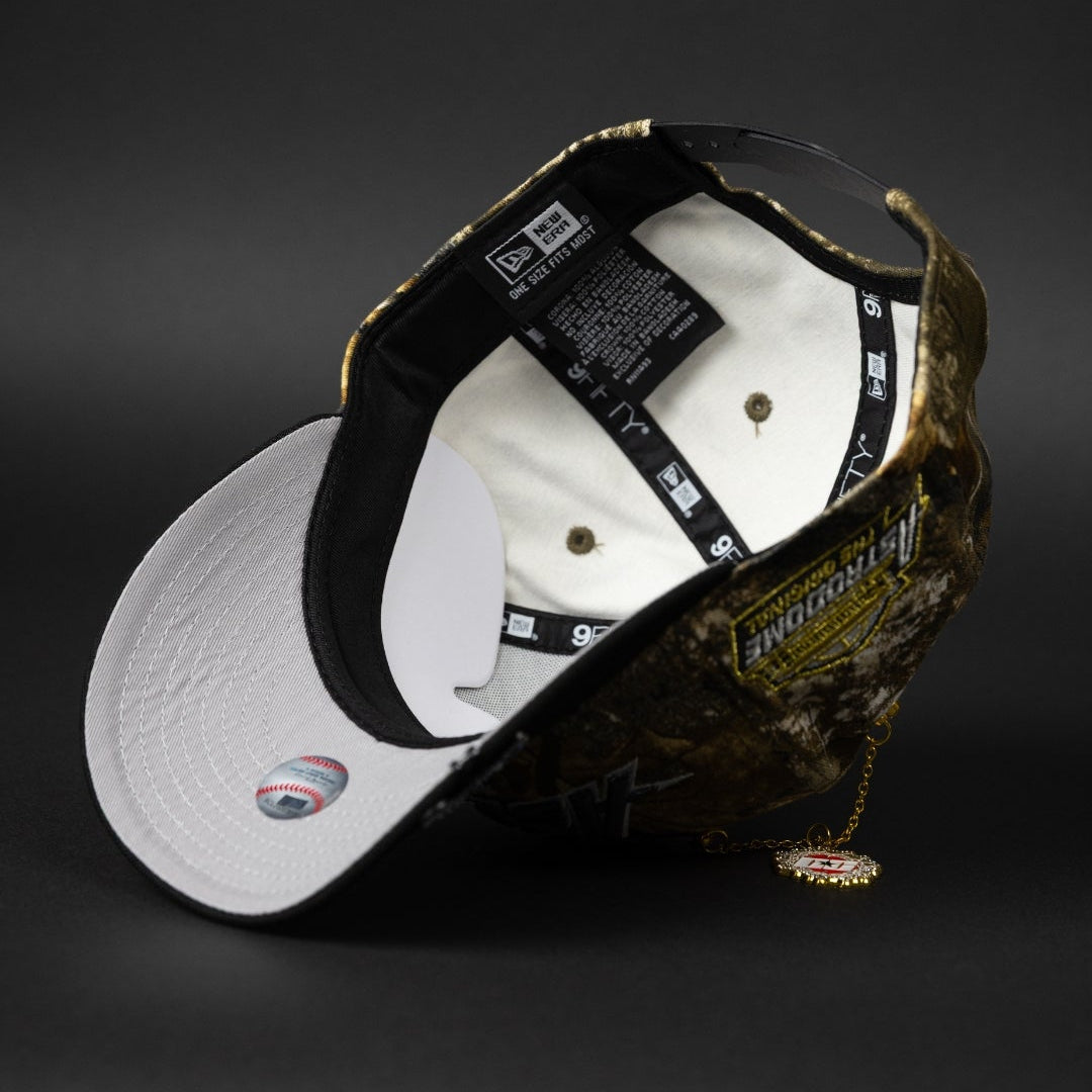 NEW ERA EXCLUSIVE 9FIFTY REALTREE HOUSTON ASTROS SCRIPT SNAPBACK W/ ASTRODOME SIDE PATCH