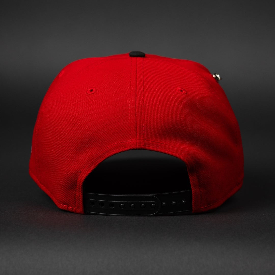 NEW ERA EXCLUSIVE 9FIFTY DARK RED/ BLACK ANAHEIM ANGELS SNAPBACK W/ 60TH ANNIVERSARY SIDE PATCH