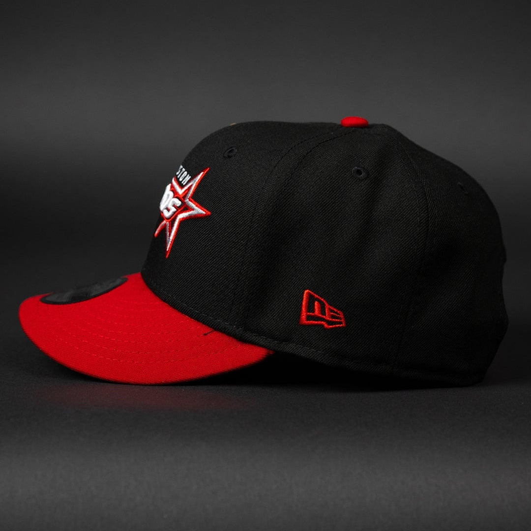 NEW ERA EXCLUSIVE 9FIFTY BLACK/ DARK RED HOUSTON ASTROS SNAPBACK W/ 35TH ANNIVERSARY SIDE PATCH