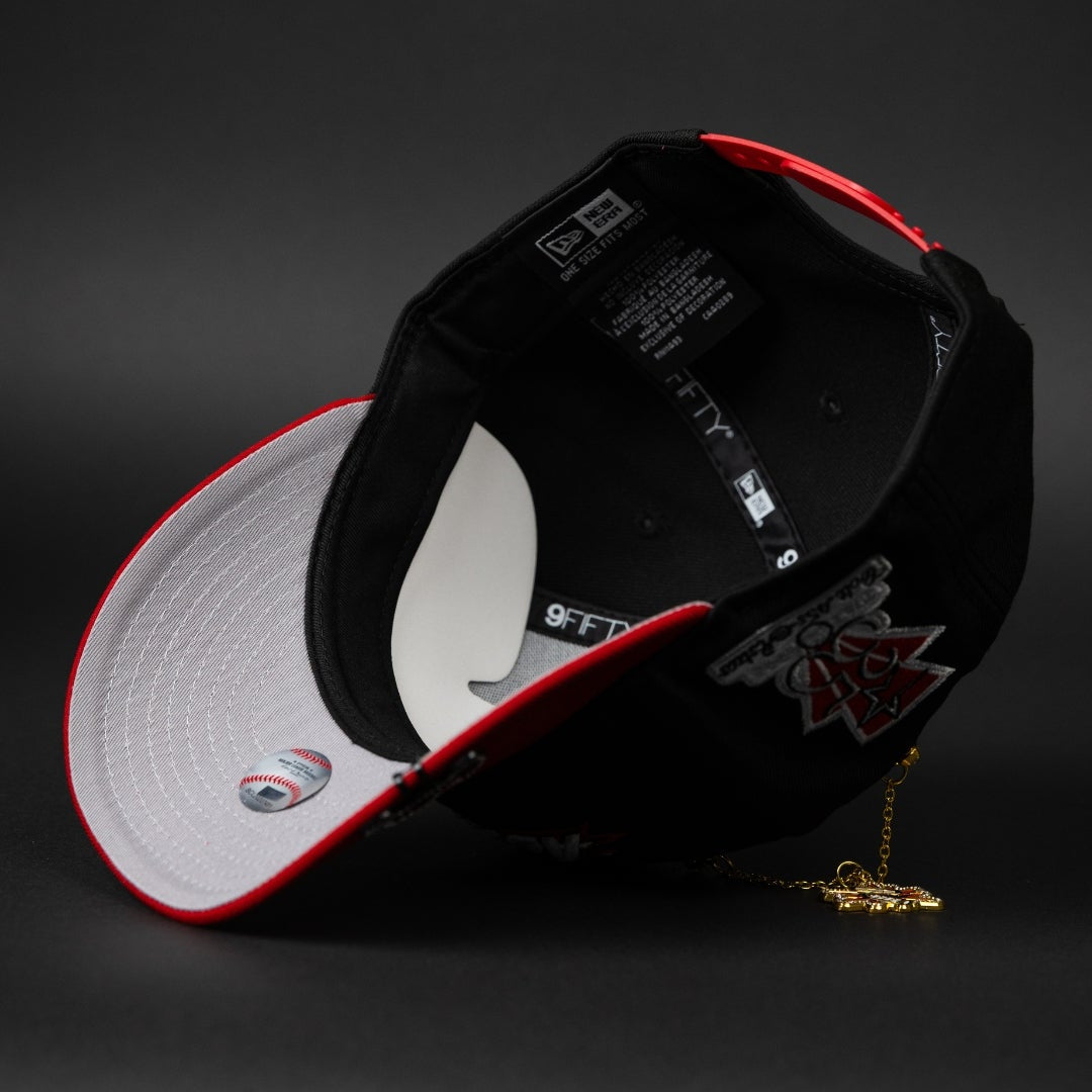 NEW ERA EXCLUSIVE 9FIFTY BLACK/ DARK RED HOUSTON ASTROS SNAPBACK W/ 35TH ANNIVERSARY SIDE PATCH