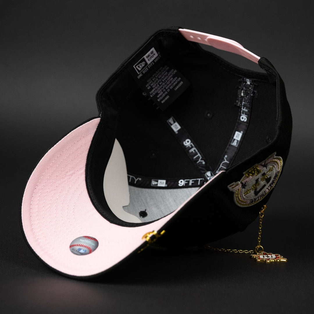 NEW ERA EXCLUSIVE 9FIFTY BLACK LOS ANGELES DODGERS SNAPBACK W/ FLAME LOGO + "SHOHEI OHTANI" SIDE PATCH