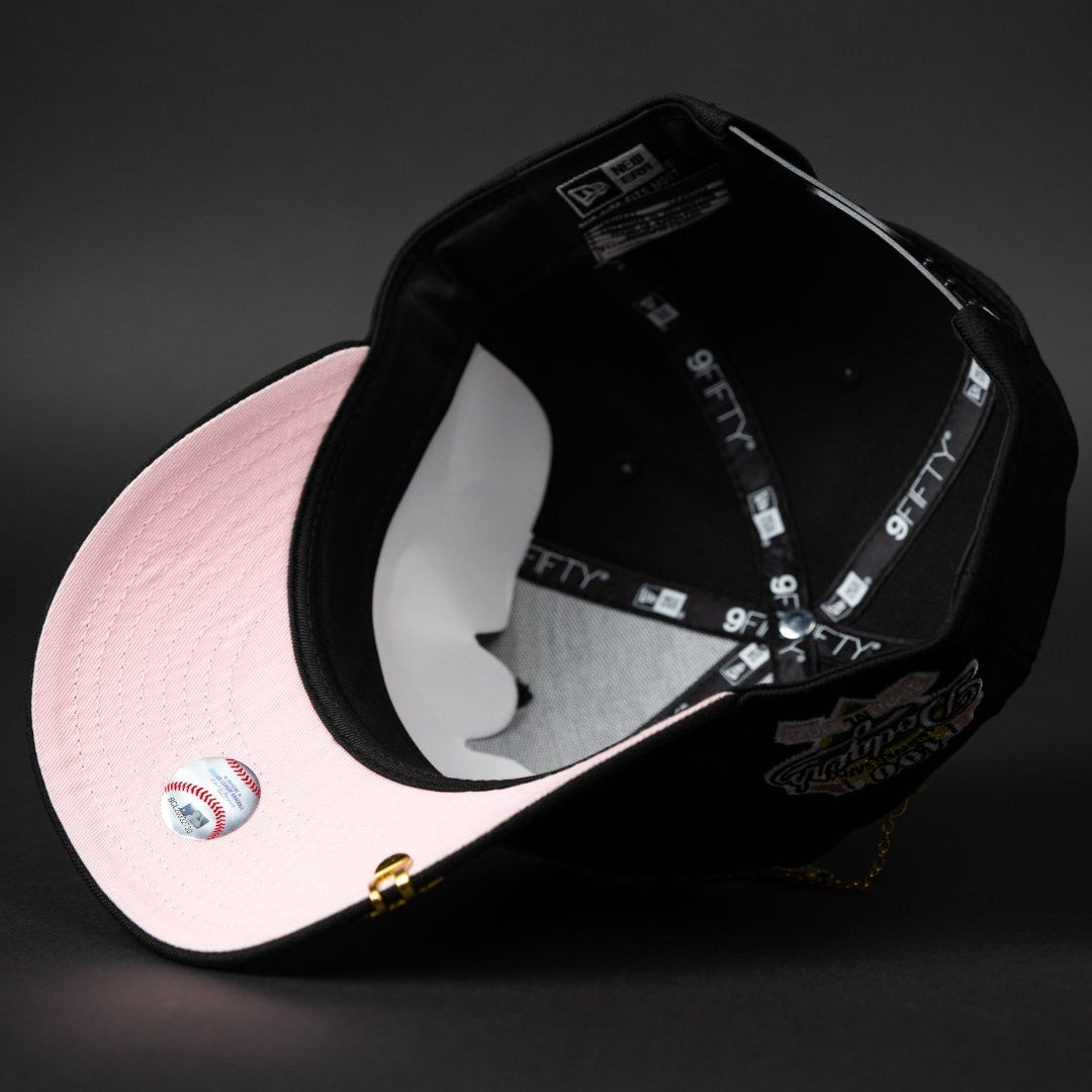 NEW ERA EXCLUSIVE 9FIFTY BACK LOS ANGELES DODGERS SNAPBACK W/ PINK HEART + 100TH ANNIVERSARY SIDE PATCH