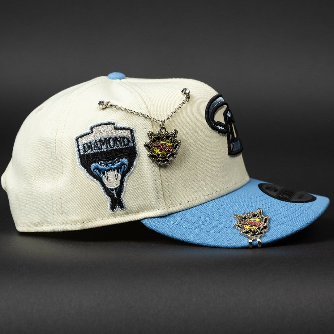 NEW ERA EXCLUSIVE 9FIFTY CHROME/ ICY BLUE ARIZONA DIAMONDBACKS SNAPBACK W/ 1998 INAUGURAL SEASON SIDE PATCH