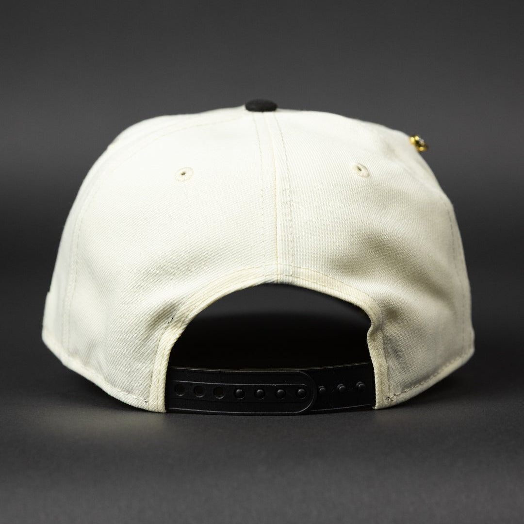 NEW ERA EXCLUSIVE 9FIFTY CHROME/ BLACK ANAHEIM ANGELS SNAPBACK W/ 50TH ANNIVERSARY SIDE PATCH