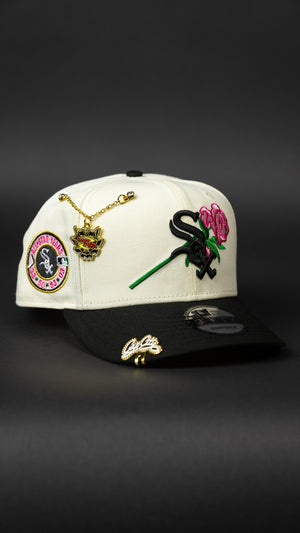 NEW ERA 59FIFTY CHROME WHITE/BLACK MINNESOTA TWINS W/ 2014 ALL STAR GAME PATCH