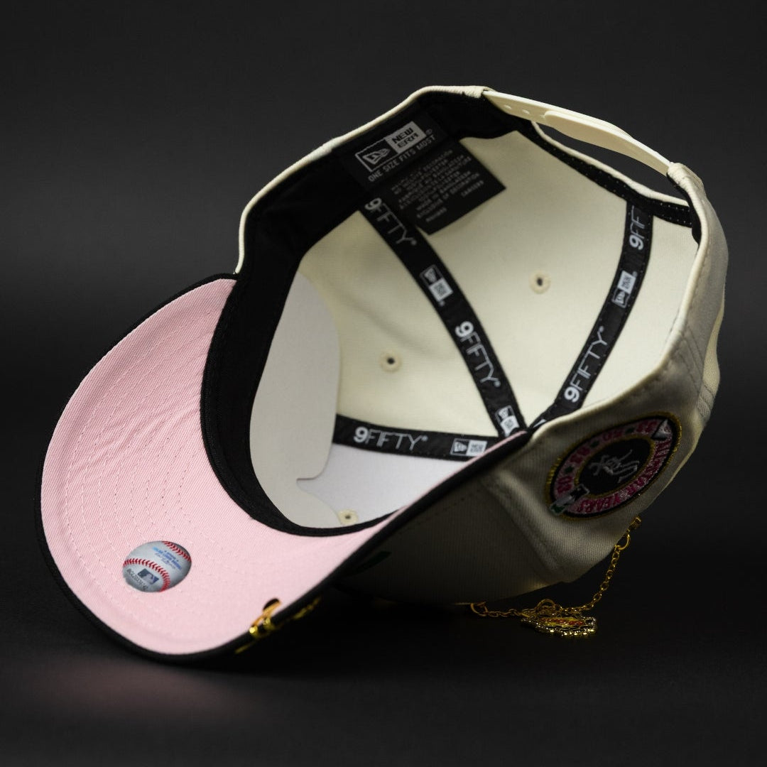 NEW ERA EXCLUSIVE 9FIFTY CHROME/ BLACK CHICAGO WHITE SOX SNAPBACK W/ PINK ROSE + ALL STAR YEARS SIDE PATCH