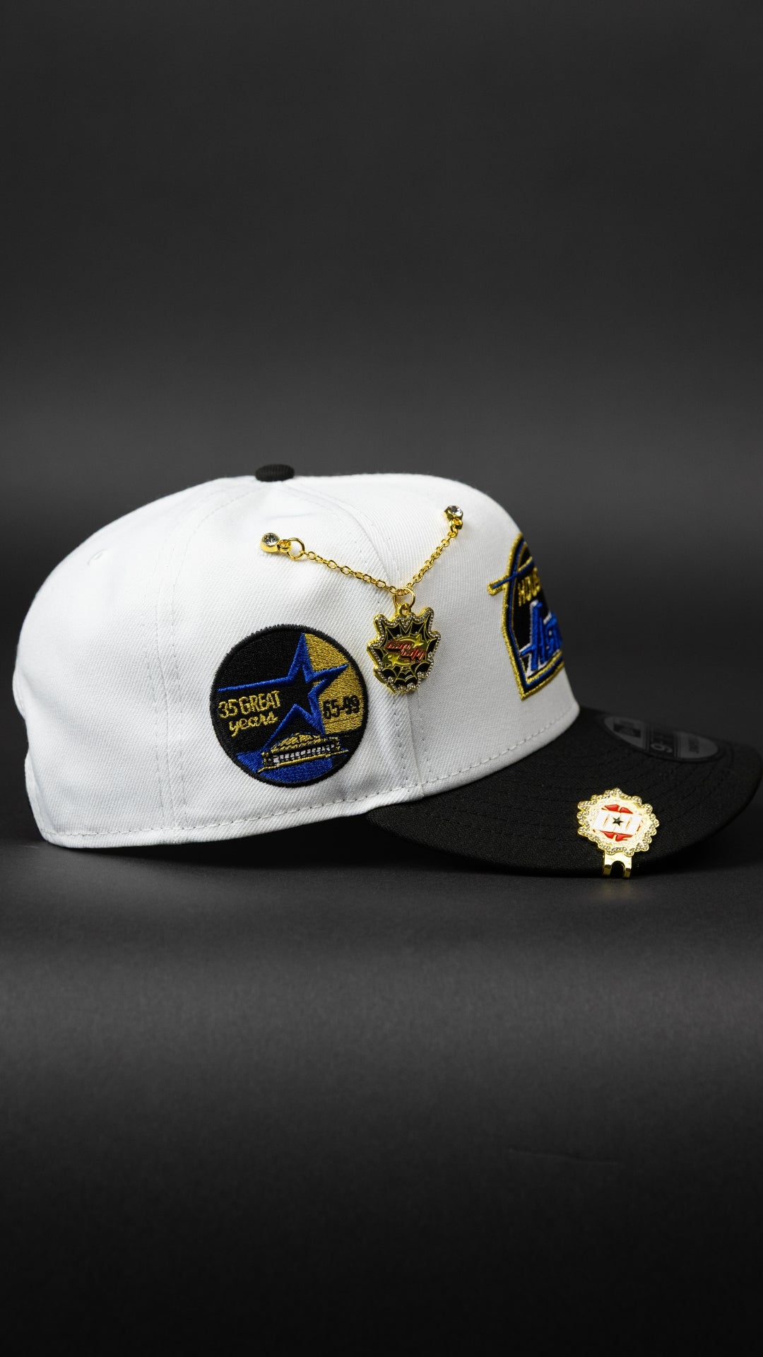 NEW ERA EXCLUSIVE 9FIFTY PEARL WHITE HOUSTON ASTROS SNAPBACK W/ 35TH ANNIVERSARY SIDE PATCH