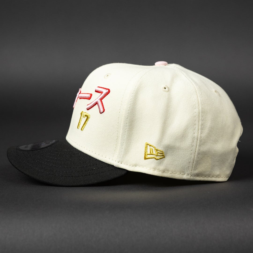 NEW ERA EXCLUSIVE 9FIFTY CHROME/ BLACK LOS ANGELES DODGERS SNAPBACK W/ JAPANESE SCRIPT + SHOHEI OHTANI 50-50 CLUB SIDE PATCH