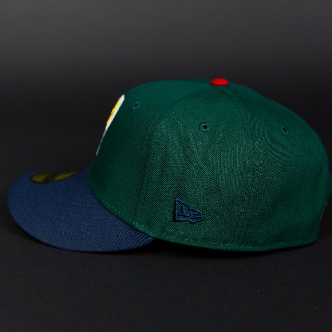 NEW ERA EXCLUSIVE 59FIFTY FOREST GREEN/ NAVY PHILADELPHIA PHILLIES W/ STADIUM SIDE PATCH