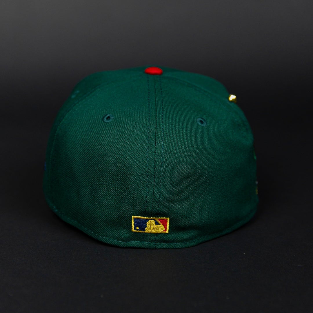NEW ERA EXCLUSIVE 59FIFTY FOREST GREEN/ NAVY PHILADELPHIA PHILLIES W/ STADIUM SIDE PATCH