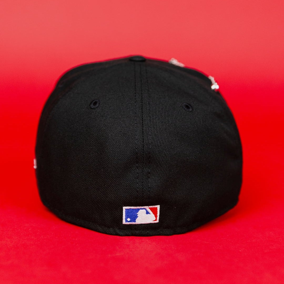 NEW ERA EXCLUSIVE 59FIFTY BLACK LOS ANGELES ANGELS W/ 60TH ANNIVERSARY SIDE PATCH