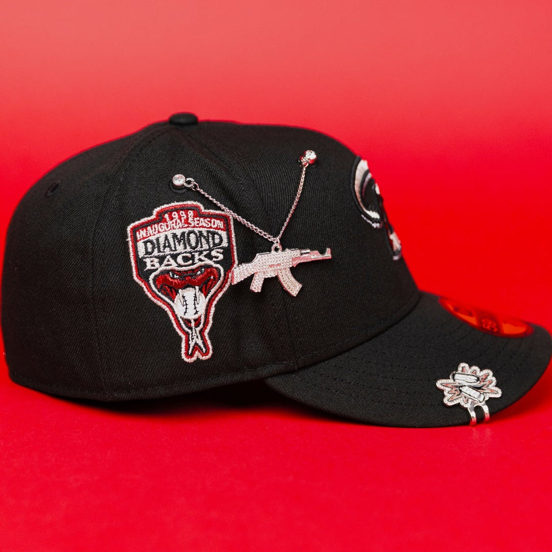 NEW ERA EXCLUSIVE 59FIFTY BLACK ARIZONA DIAMONDBACKS W/ 1998 INAUGURAL SEASON SIDE PATCH