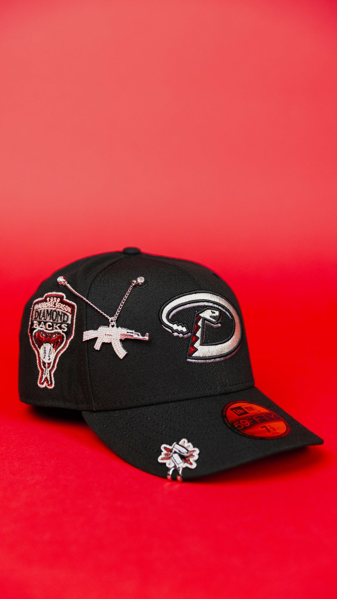 NEW ERA EXCLUSIVE 59FIFTY BLACK ARIZONA DIAMONDBACKS W/ 1998 INAUGURAL SEASON SIDE PATCH