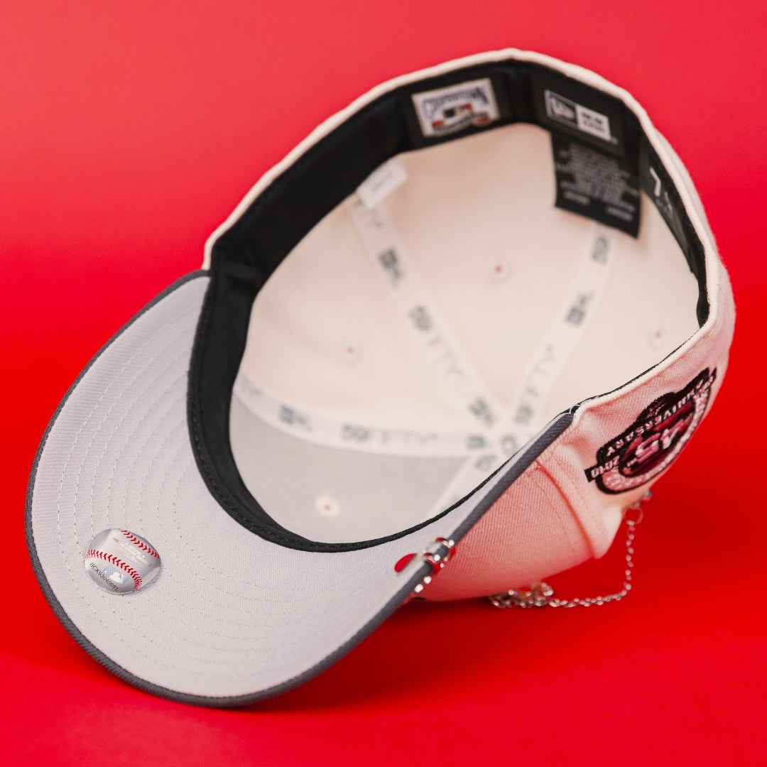 NEW ERA EXCLUSIVE 59FIFTY CHROME/ GREY HOUSTON ASTROS W/ 45TH ANNIVERSARY SIDE PATCH