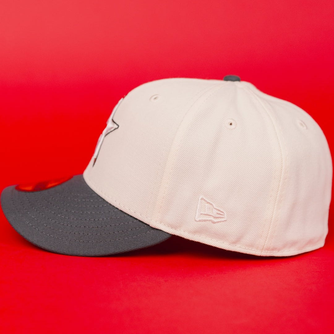 NEW ERA EXCLUSIVE 59FIFTY CHROME/ GREY HOUSTON ASTROS W/ 45TH ANNIVERSARY SIDE PATCH