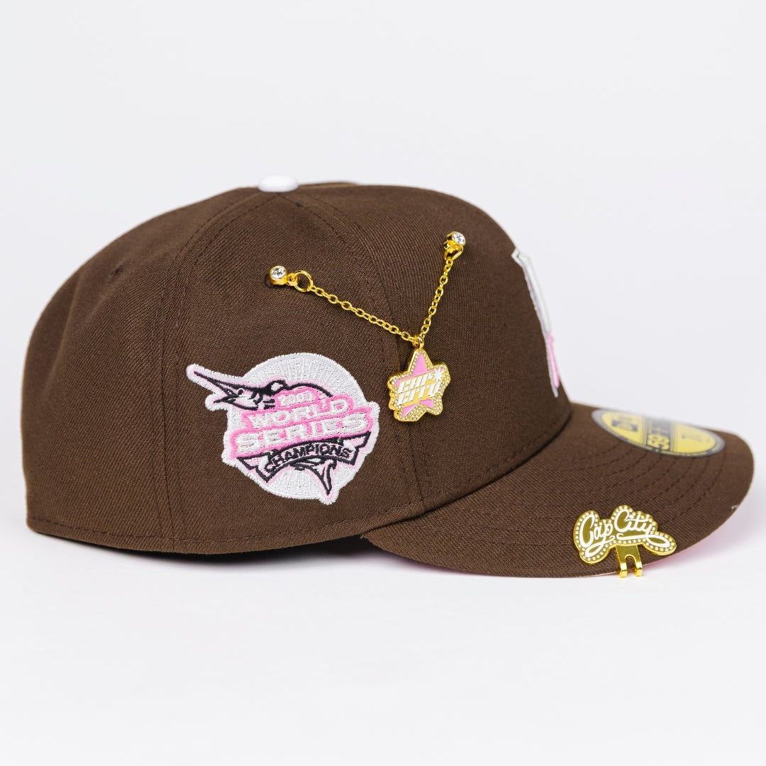 NEW ERA EXCLUSIVE 59FIFTY BROWN FLORIDA MARLINS W/ WORLD SERIES SIDE PATCH