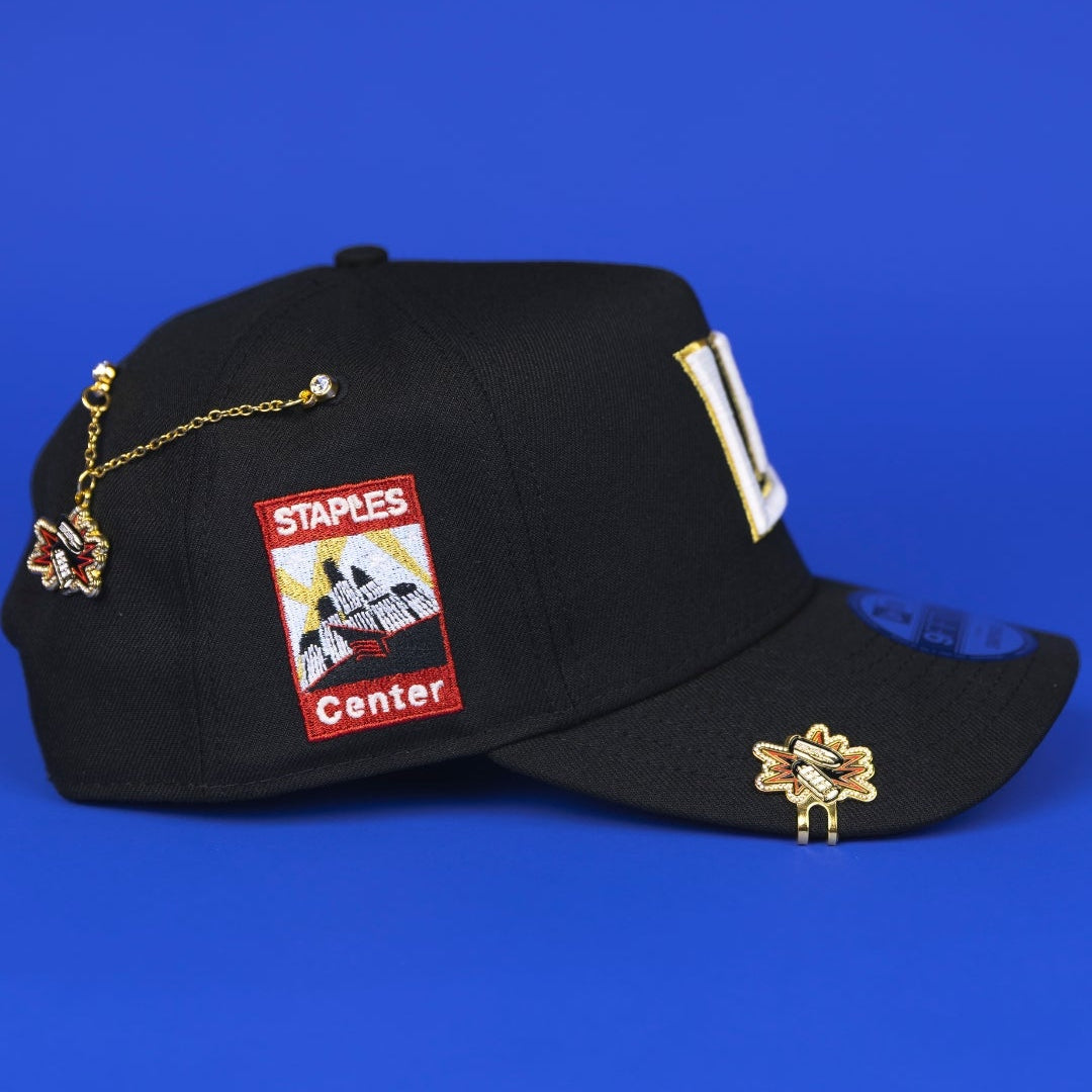 NEW ERA 9FIFTY A-FRAME BLACK LOS ANGELES KINGS SNAPBACK W/ STAPLES CENTER SIDE PATCH