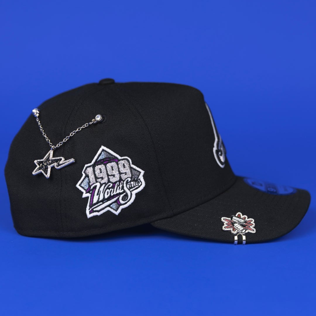 NEW ERA 9FIFTY A-FRAME BLACK ATLANTA BRAVES SNAPBACK W/ 1999 WORLD SERIES SIDE PATCH