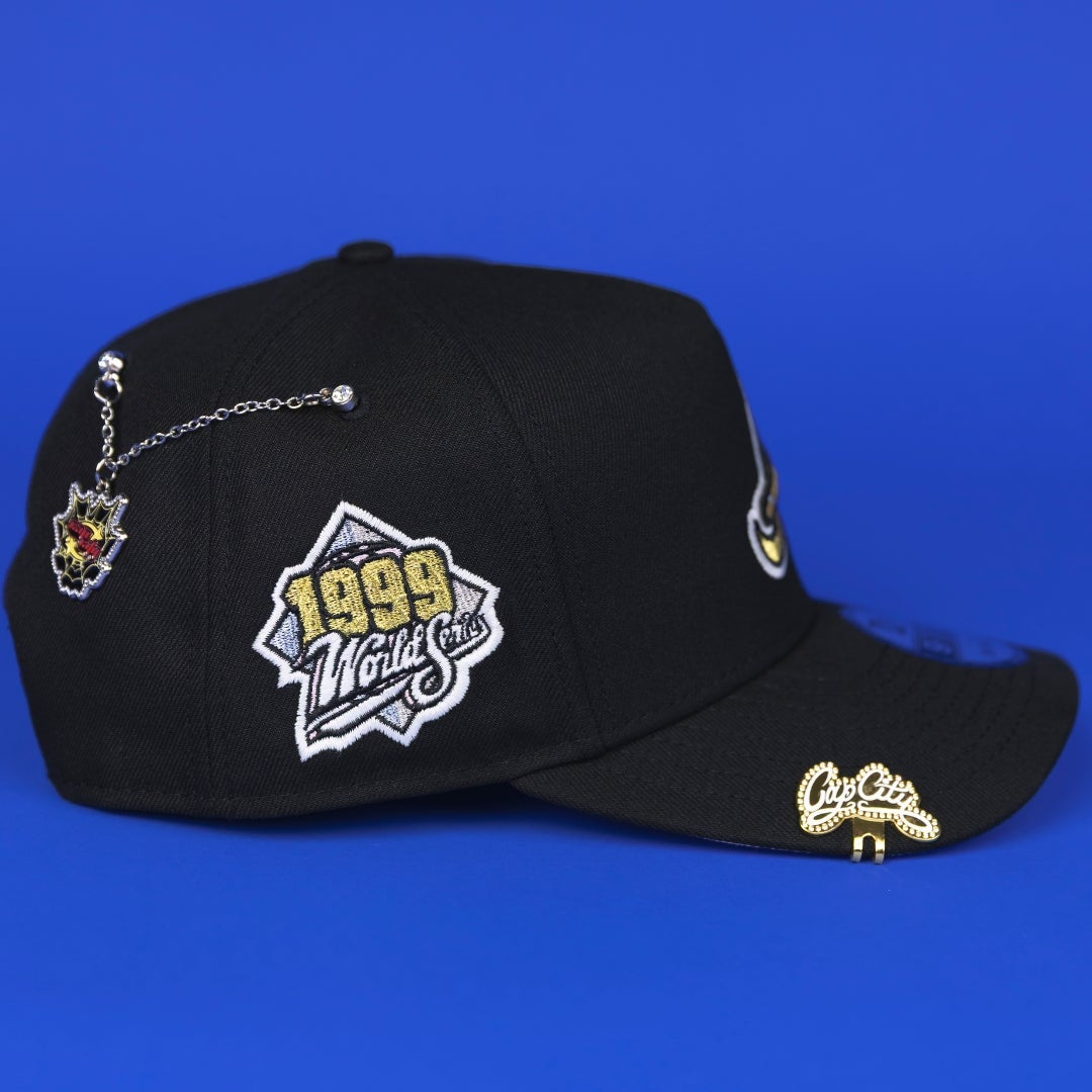 NEW ERA 9FIFTY A-FRAME BLACK ATLANTA BRAVES SNAPBACK W/ 1999 WORLD SERIES SIDE PATCH