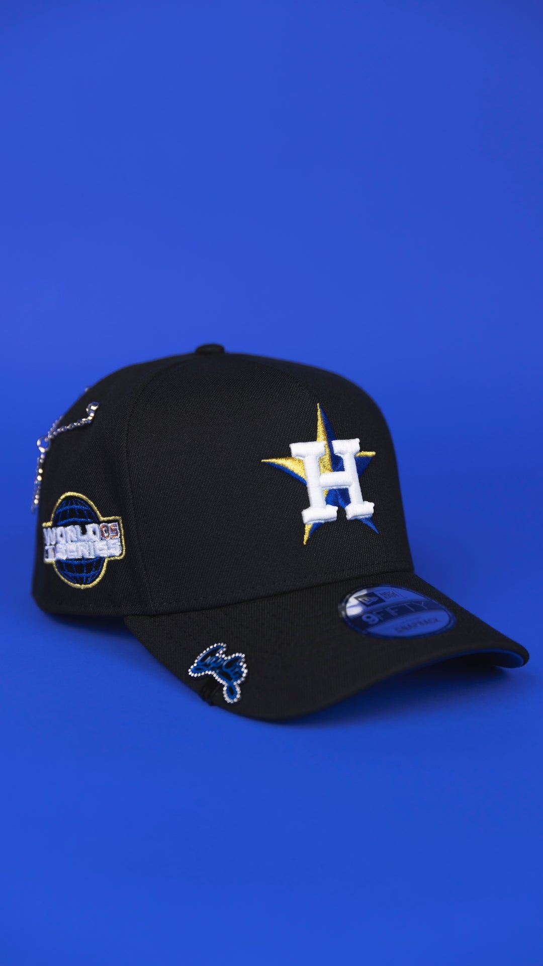 NEW ERA 9FIFTY A-FRAME BLACK HOUSTON ASTROS SNAPBACK W/ 2005 WORLD SERIES SIDE PATCH