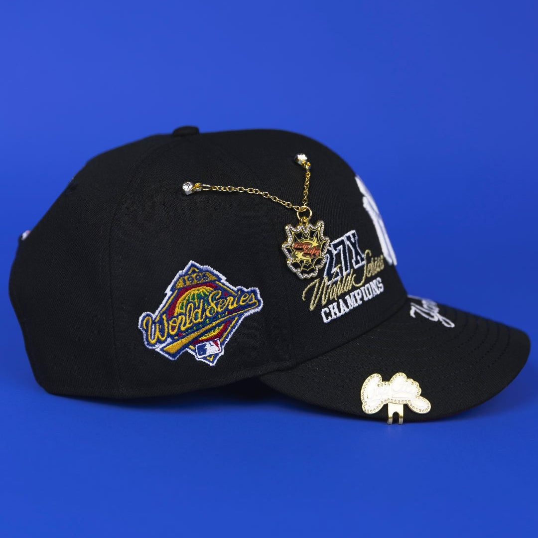 NEW ERA EXCLUSIVE 9FIFTY BLACK NEW YORK YANKEES SNAPBACK W/ WORLD SERIES EMBROIDERY PATCHES