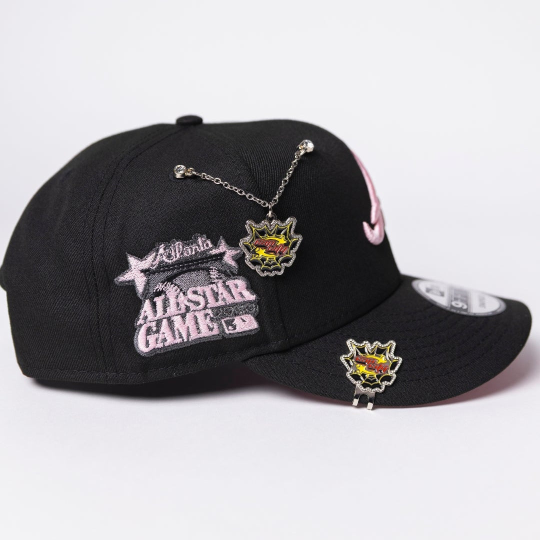 NEW ERA EXCLUSIVE 9FIFTY BLACK ATLANTA BRAVES SNAPBACK W/ ROSES + 2000 ALL STAR GAME SIDE PATCH