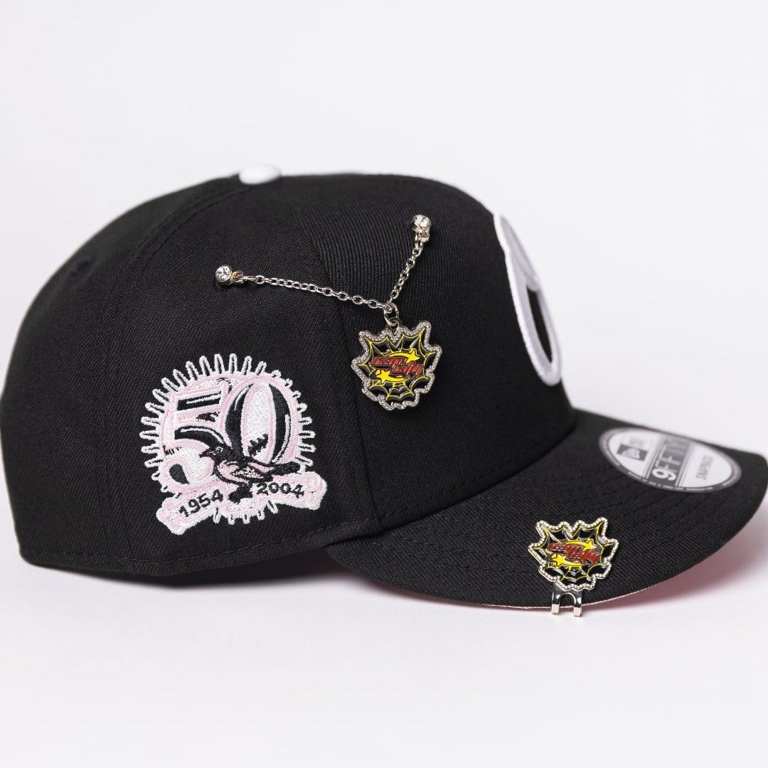 NEW ERA EXCLUSIVE 9FIFTY BLACK BALTIMORE ORIOLES SNAPBACK W/ 50TH ANNIVERSARY PATCH