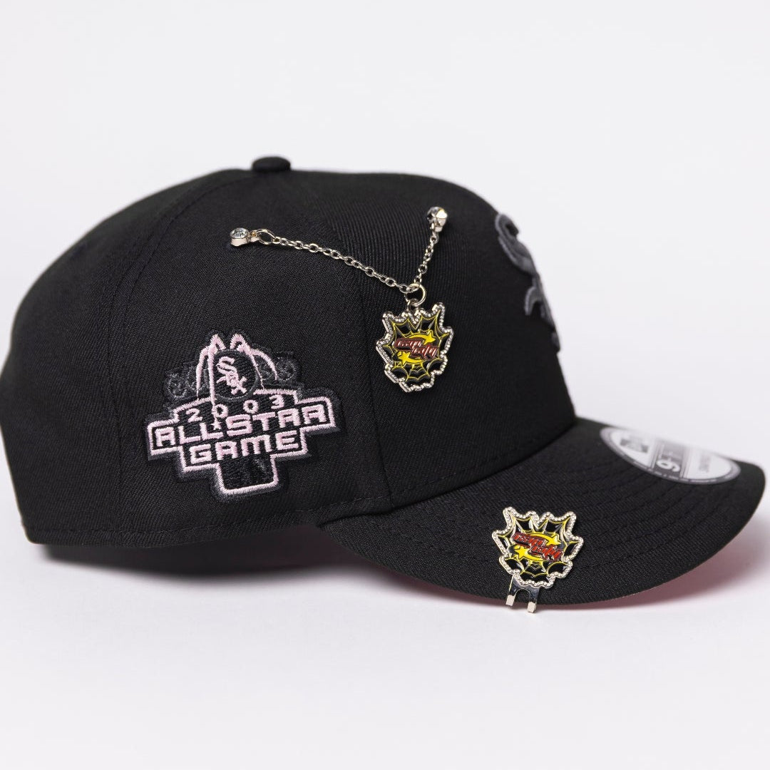 NEW ERA EXCLUSIVE 9FIFTY BLACKED OUT CHICAGO WHITE SOX SNAPBACK W/ ROSES + 2003 ALL STAR GAME SIDE PATCH
