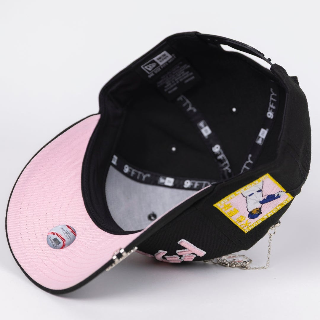 NEW ERA EXCLUSIVE 9FIFTY BLACK LOS ANGELES DODGERS SNAPBACK W/ JAPANESE SCRIPT + SHOHEI OHTANI 50-50 CLUB SIDE PATCH