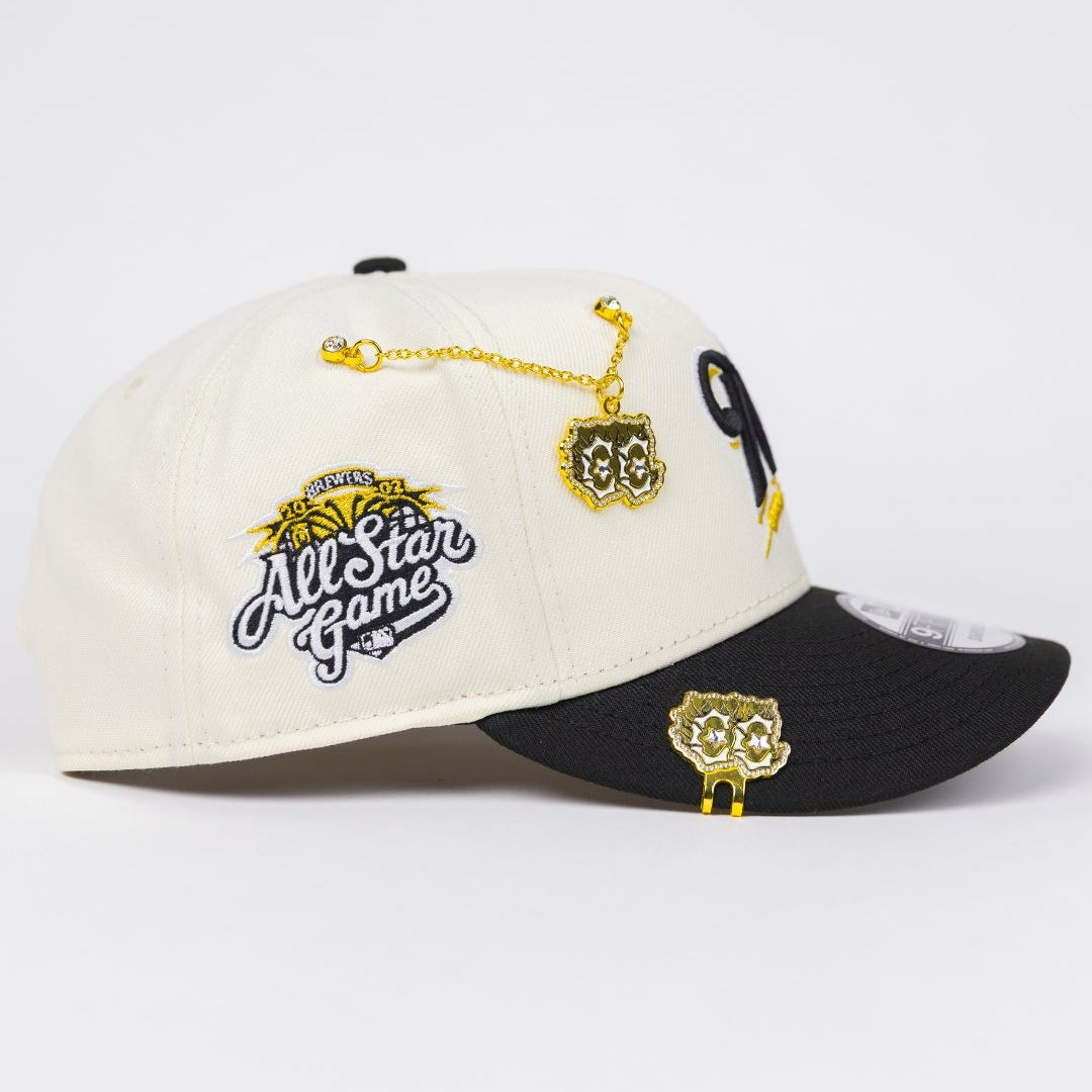 NEW ERA EXCLUSIVE 9FIFTY CHROME/ BLACK MILWAUKEE BREWERS SNAPBACK W/ ALL STAR GAME SIDE PATCH
