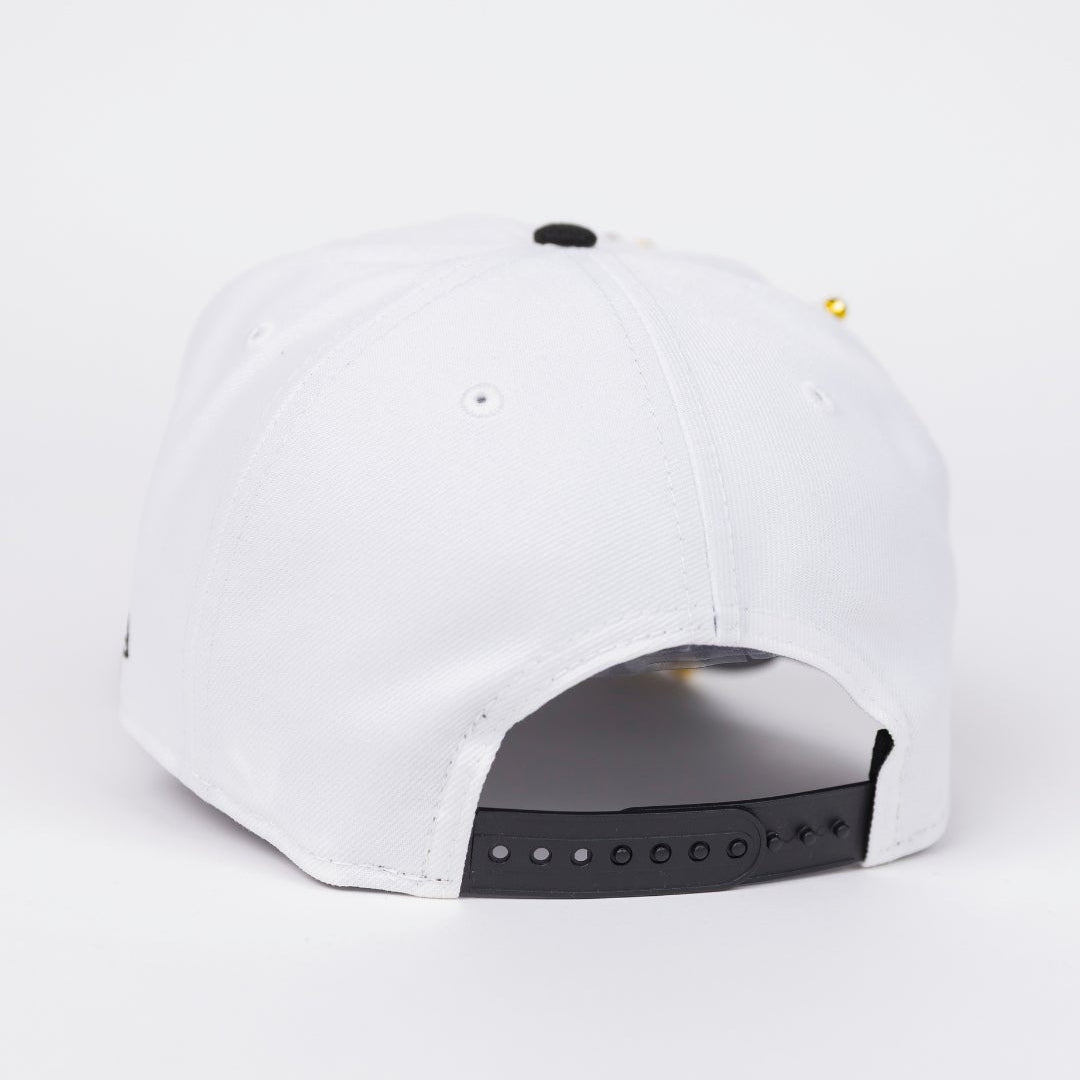 NEW ERA EXCLUSIVE 9FIFTY PEARL WHITE ANAHEIM ANGELS SNAPBACK W/ 50TH ANNIVERSARY SIDE PATCH