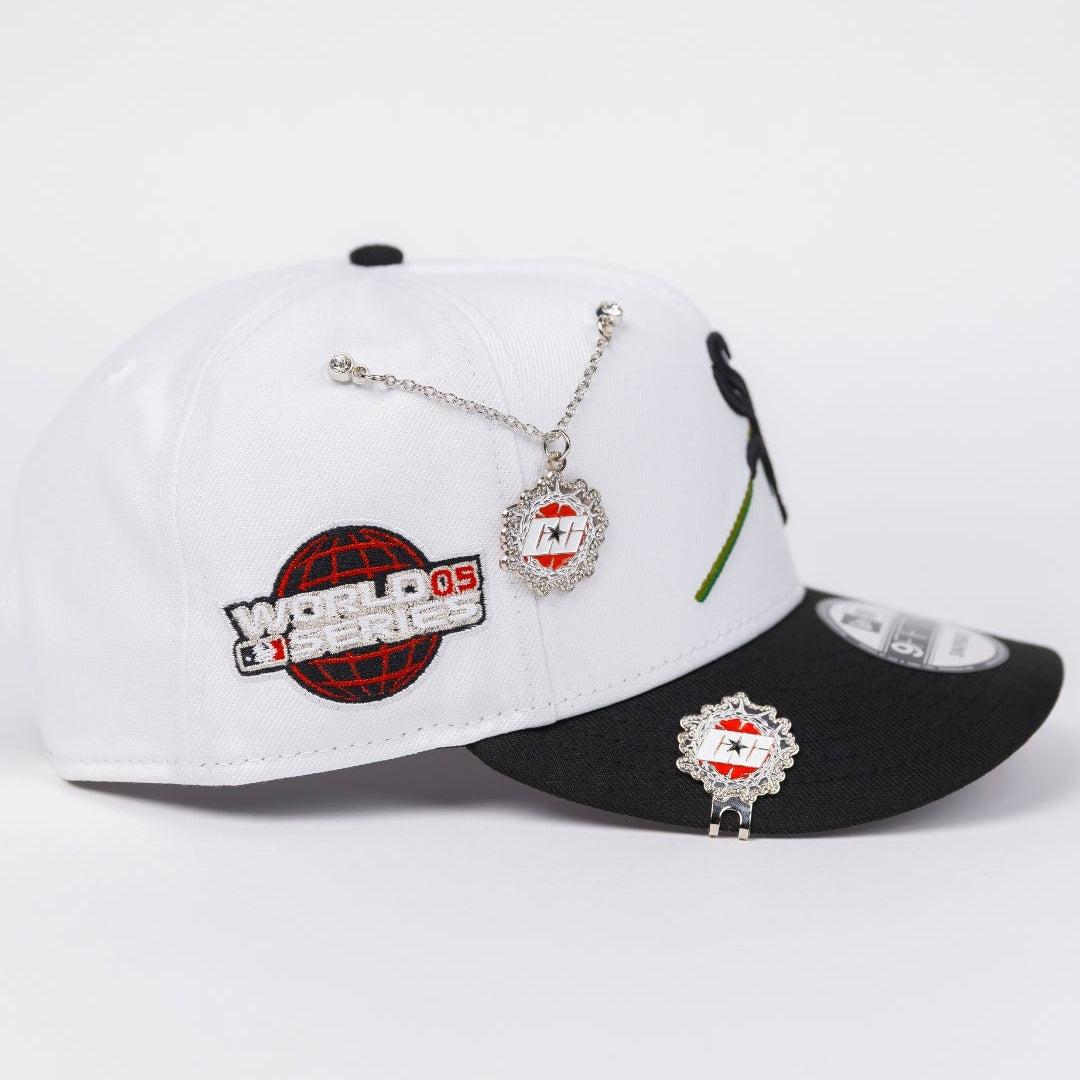 NEW ERA EXCLUSIVE 9FIFTY PEARL WHITE CHICAGO WHITE SOX SNAPBACK W/ RED ROSE + 2005 WORLD SERIES SIDE PATCH