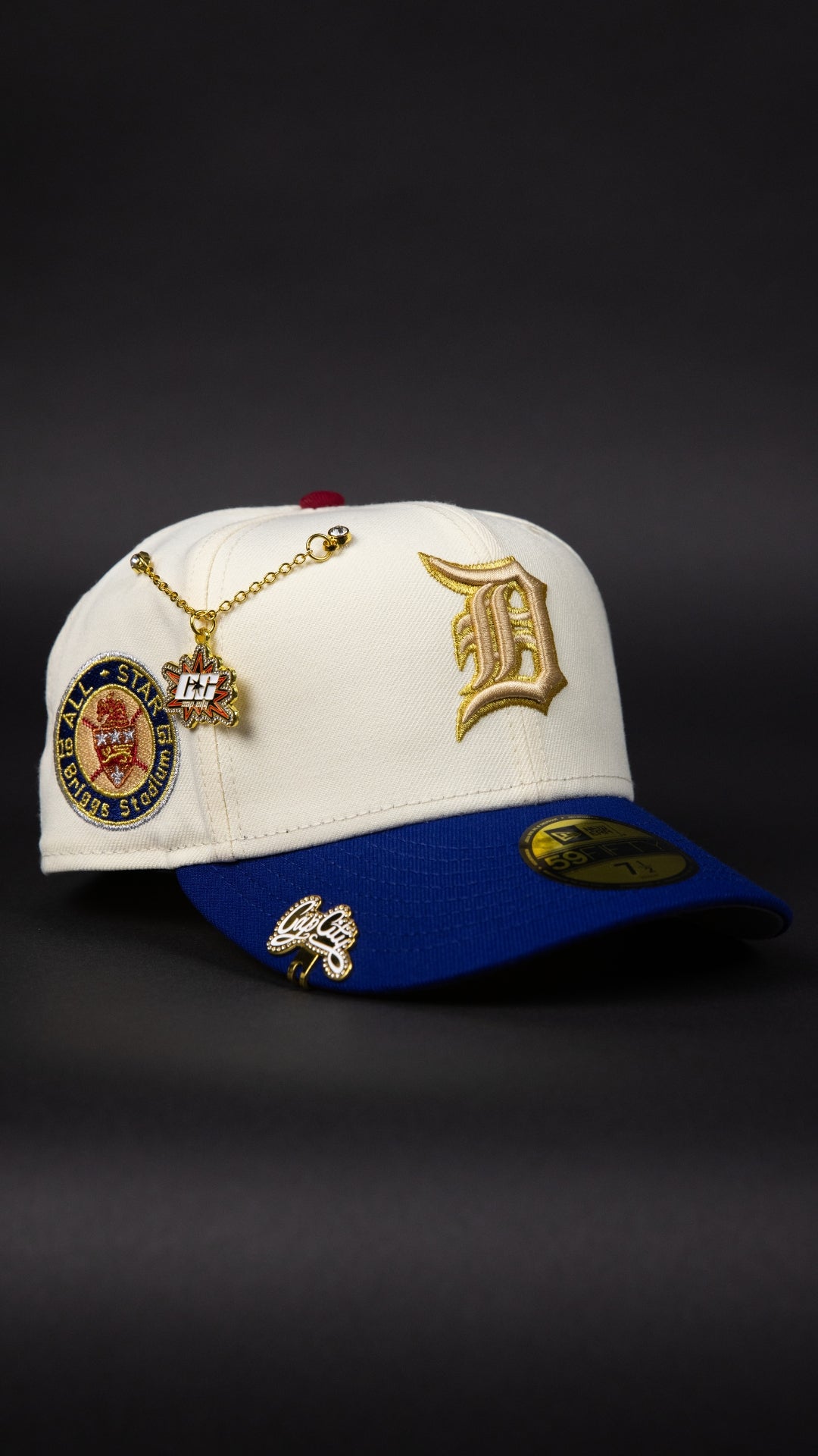 NEW ERA EXCLUSIVE 59FIFTY CHROME/ BLUE DETROIT TIGERS W/ ALL STAR GAME SIDE PATCH