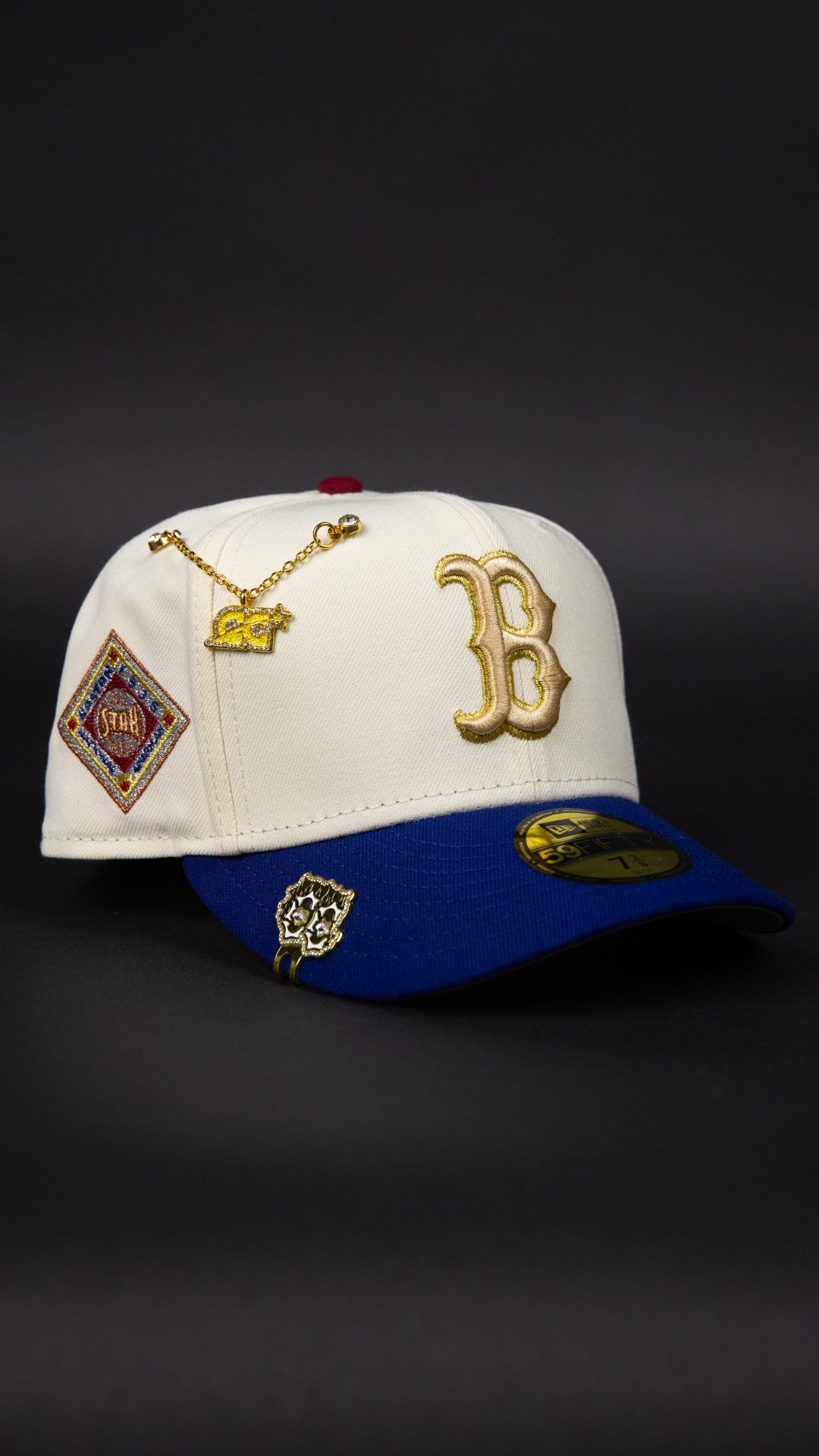 NEW ERA EXCLUSIVE 59FIFTY CHROME/ BLUE BOSTON RED SOX W/ 1936 SIDE PATCH