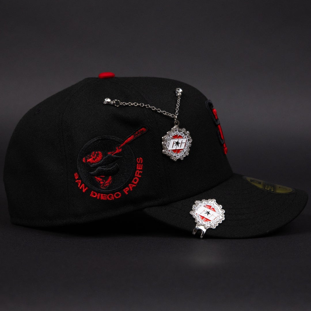 NEW ERA EXCLUSIVE 59FIFTY BLACKED OUT SAN DIEGO PADRES W/ "PADRES" SIDE PATCH