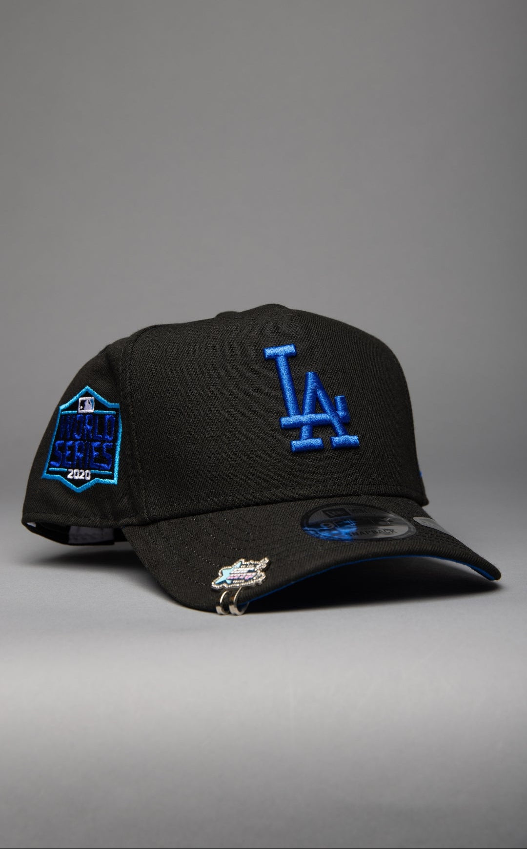NEW ERA 9FIFTY A-FRAME BLACK LOS ANGELES DODGERS W/ 2020 WORLD SERIES SIDE PATCH