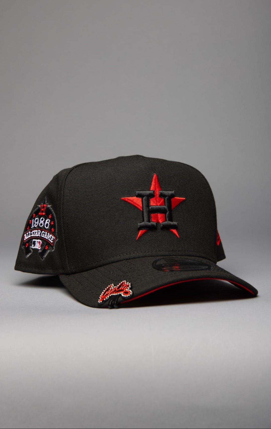 NEW ERA 9FIFTY A-FRAME BLACK HOUSTON ASTROS SNAPBACK W/ 1986 ALL STAR GAME SIDE PATCH