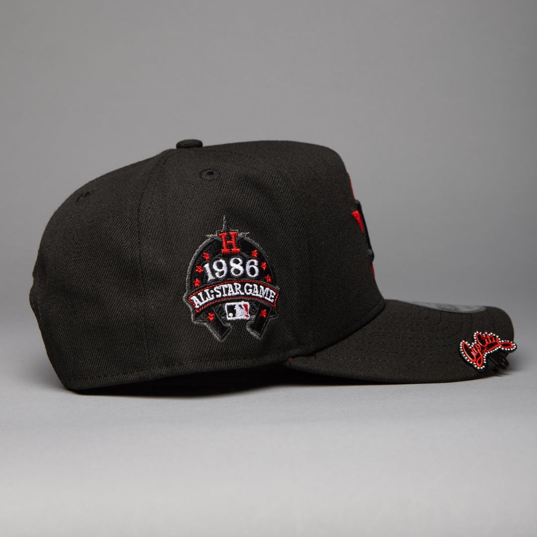 NEW ERA 9FIFTY A-FRAME BLACK HOUSTON ASTROS SNAPBACK W/ 1986 ALL STAR GAME SIDE PATCH