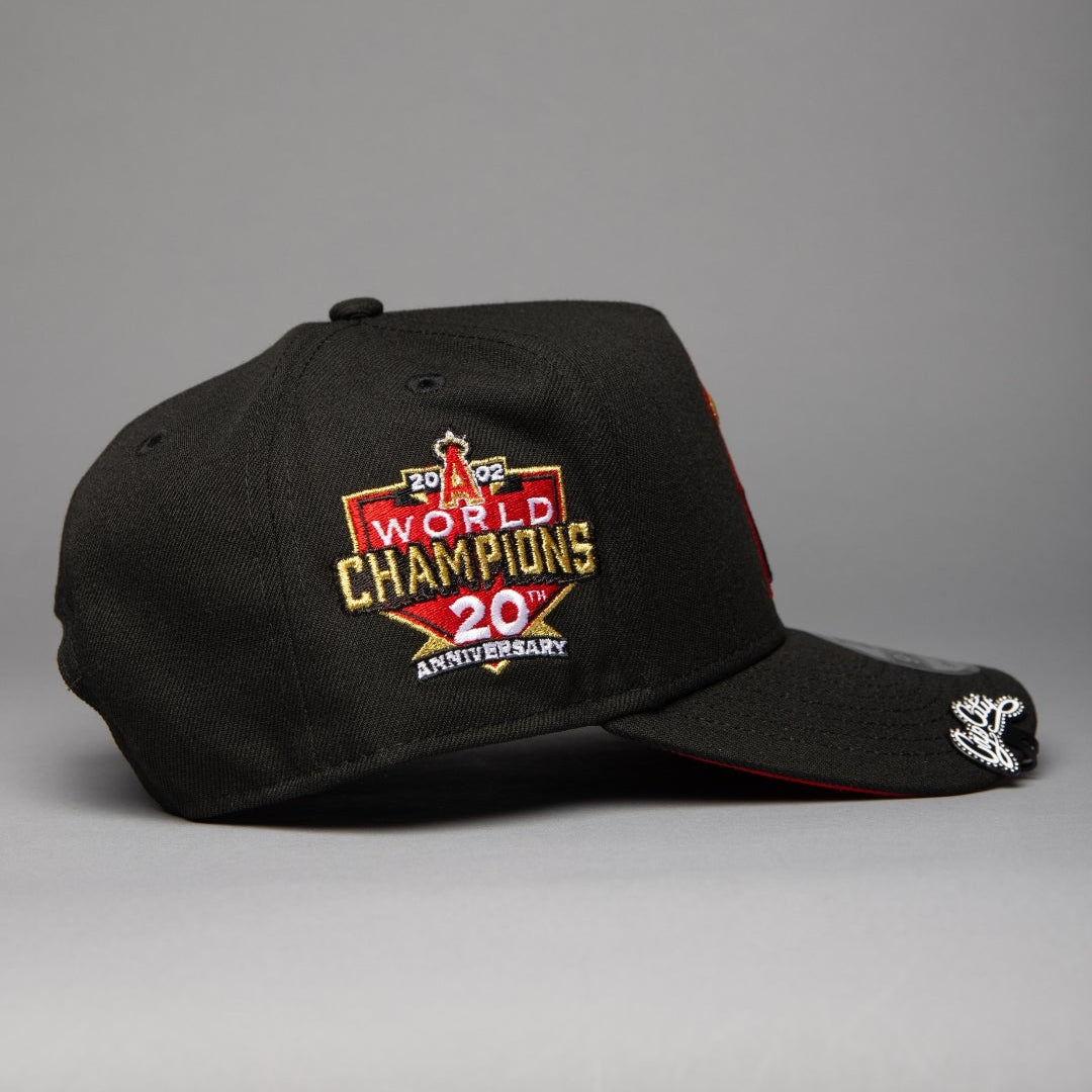 NEW ERA 9FIFTY A-FRAME BLACK ANAHEIM ANGELS SNAPBACK W/ WORLD CHAMPIONS SIDE PATCH