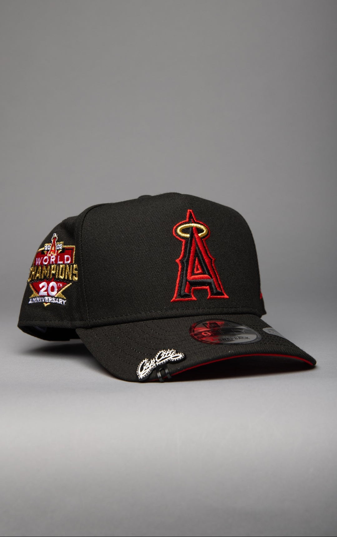 NEW ERA 9FIFTY A-FRAME BLACK ANAHEIM ANGELS SNAPBACK W/ WORLD CHAMPIONS SIDE PATCH