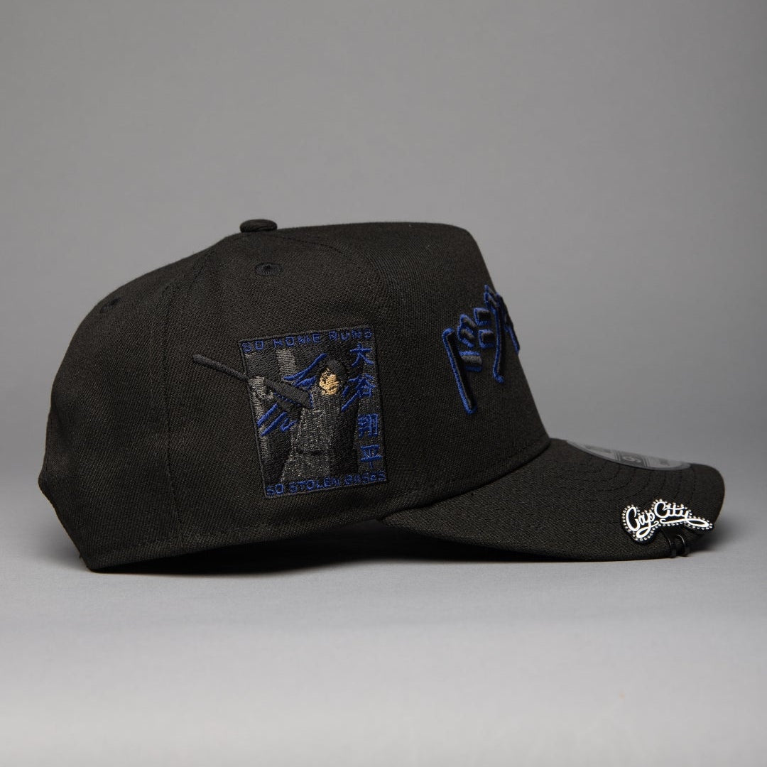 NEW ERA 9FIFTY A-FRAME BLACKED OUT LOS ANGELES DODGERS JAPANESE SCRIPT W/ SHOHEI OHTANI 50-50 CLUB SIDE PATCH