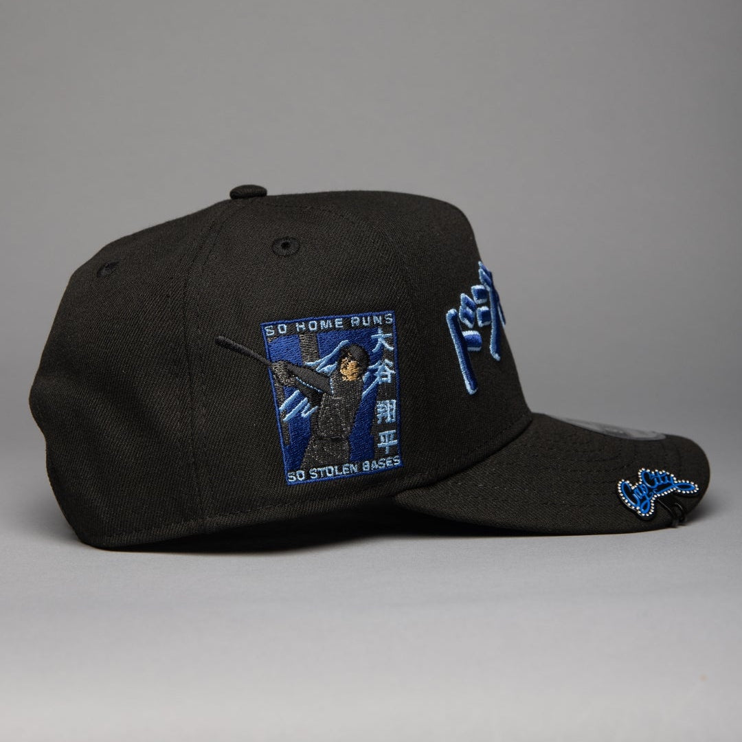 NEW ERA 9FIFTY A-FRAME BLACK LOS ANGELES DODGERS JAPANESE SCRIPT W/ SHOHEI OHTANI 50-50 CLUB SIDE PATCH
