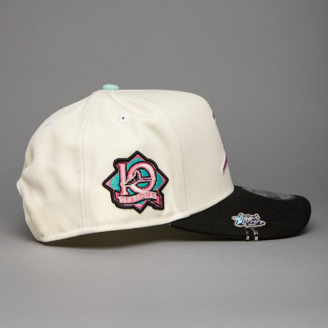 NEW ERA 9FIFTY A-FRAME CHROME/BLACK TAMPA BAY RAYS SNAPBACK W/ 10TH ANNIVERSARY SIDE PATCH