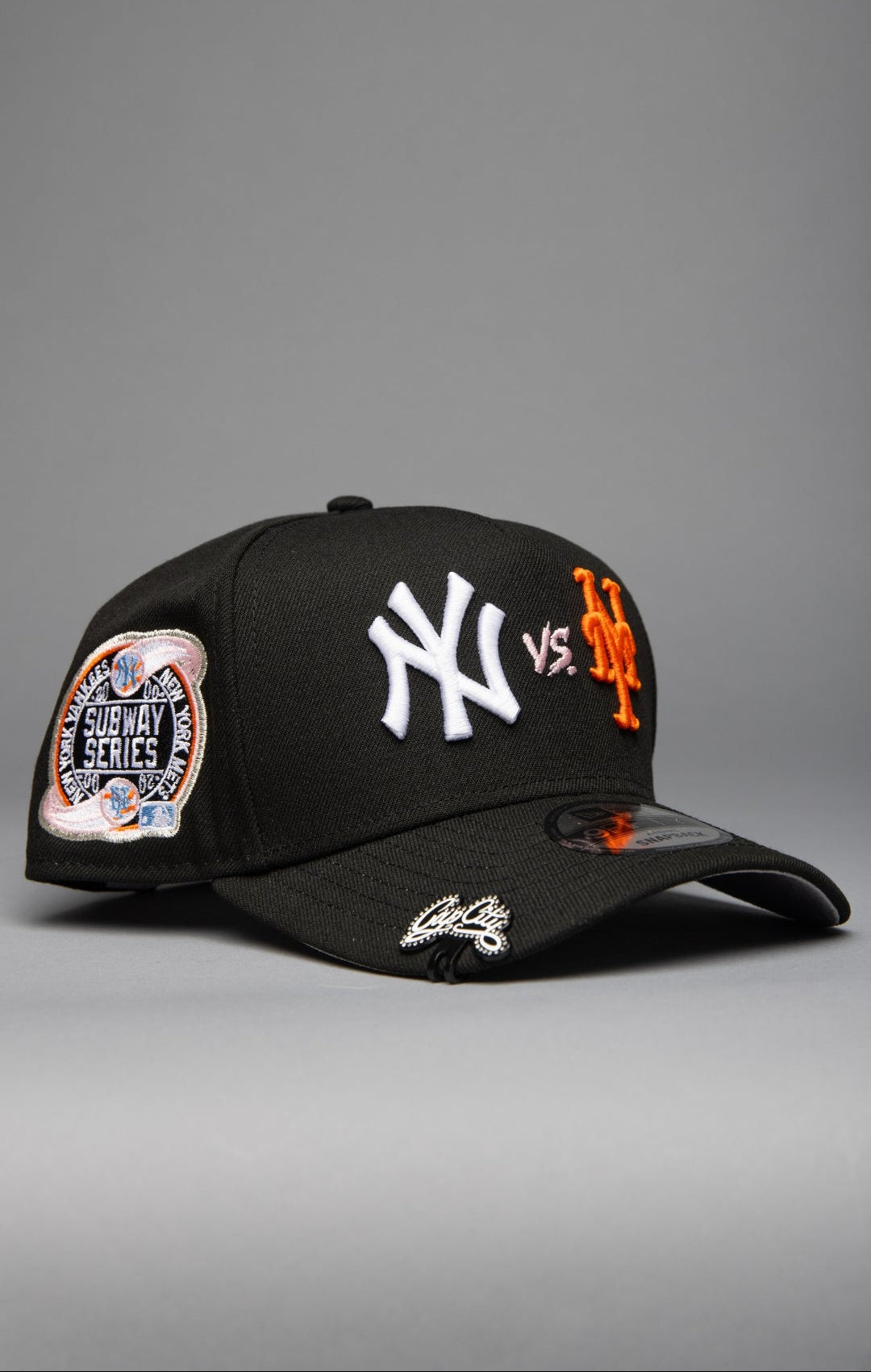 NEW ERA 9FIFTY A-FRAME BLACK NEW YORK YANKEES VS NEW YORK METS W/ SUBWAY SERIES SIDE PATCH