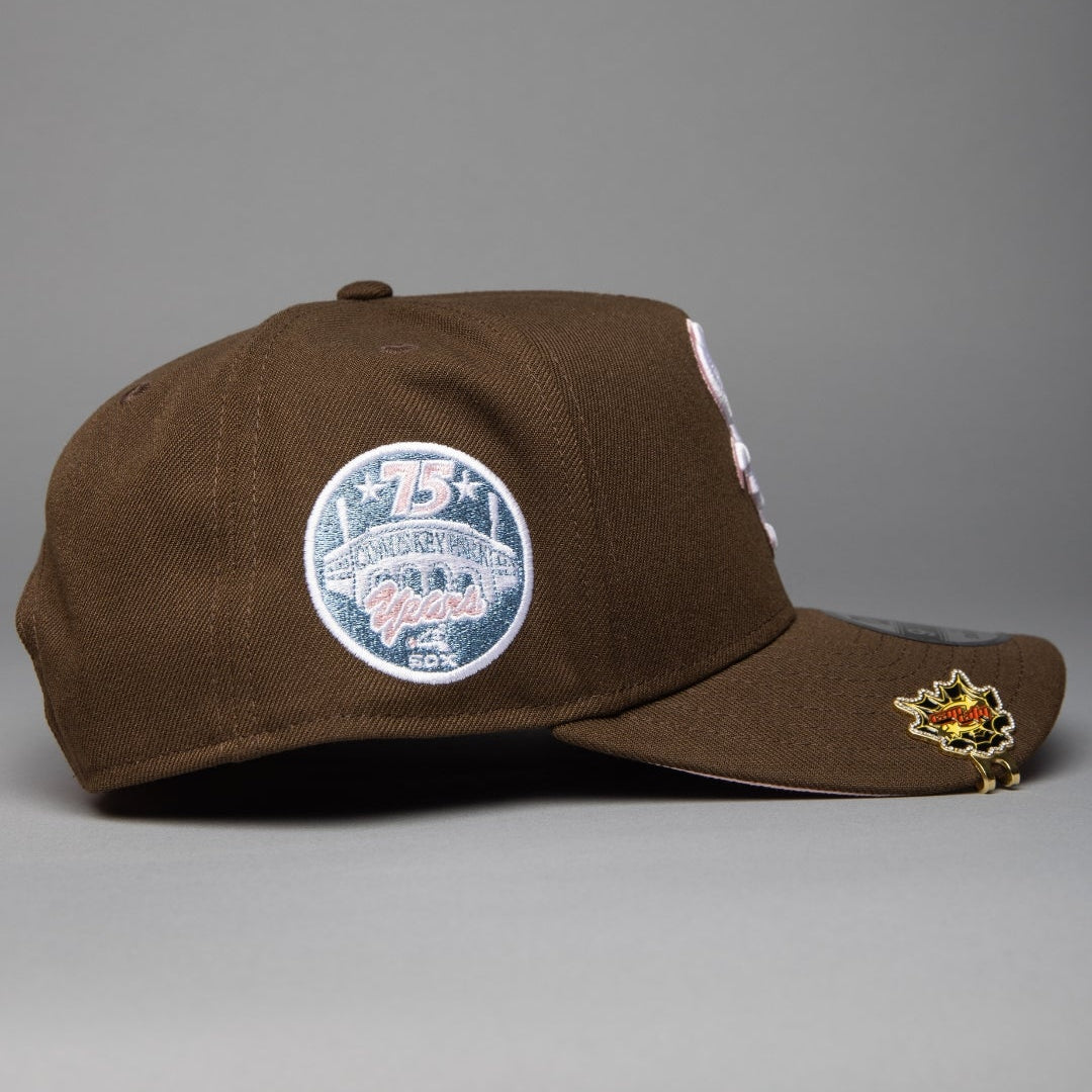 NEW ERA 9FIFTY A-FRAME BROWN CHICAGO WHITE SOX SNAPBACK W/ 75TH ANNIVERSARY SIDE PATCH